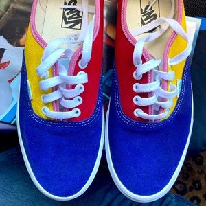 Vans men’s 9 u.s. red, yellow, blue